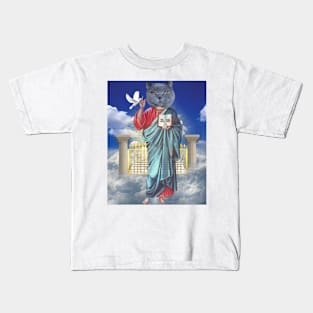 Praise father, son & holy cat Kids T-Shirt